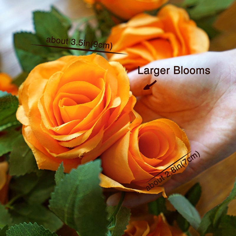 FiveSeasonStuff 29 Ft 4 Pack Rose Silk Flower Garland Artificial Flowers Decoration Hanging Floral DÃ©cor for Wedding Baby Shower Birthday Party Garden (Mandarin Orange) - Image 4